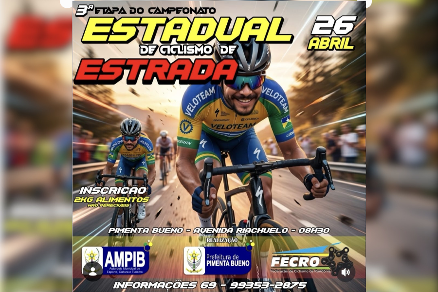 VELOCIDADE: Pimenta Bueno recebe etapa do Estadual de Ciclismo