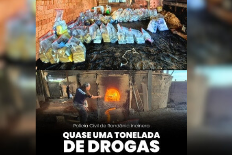 OPERAÇÃO NARKE: Denarc incinera quase uma tonelada de drogas em Porto Velho
