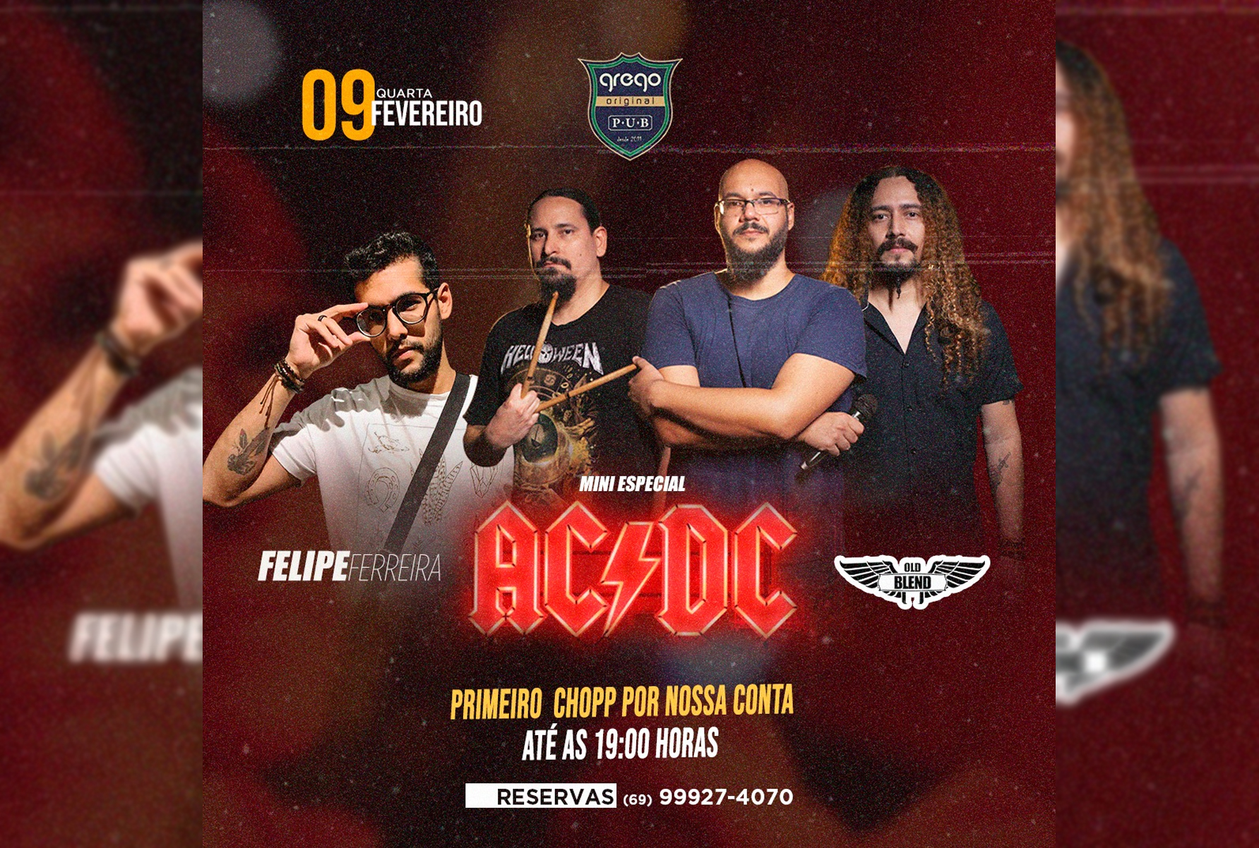 QUARTA DO ROCK: Duas atuações e um mini especial do AC DC hoje no Grego Original
