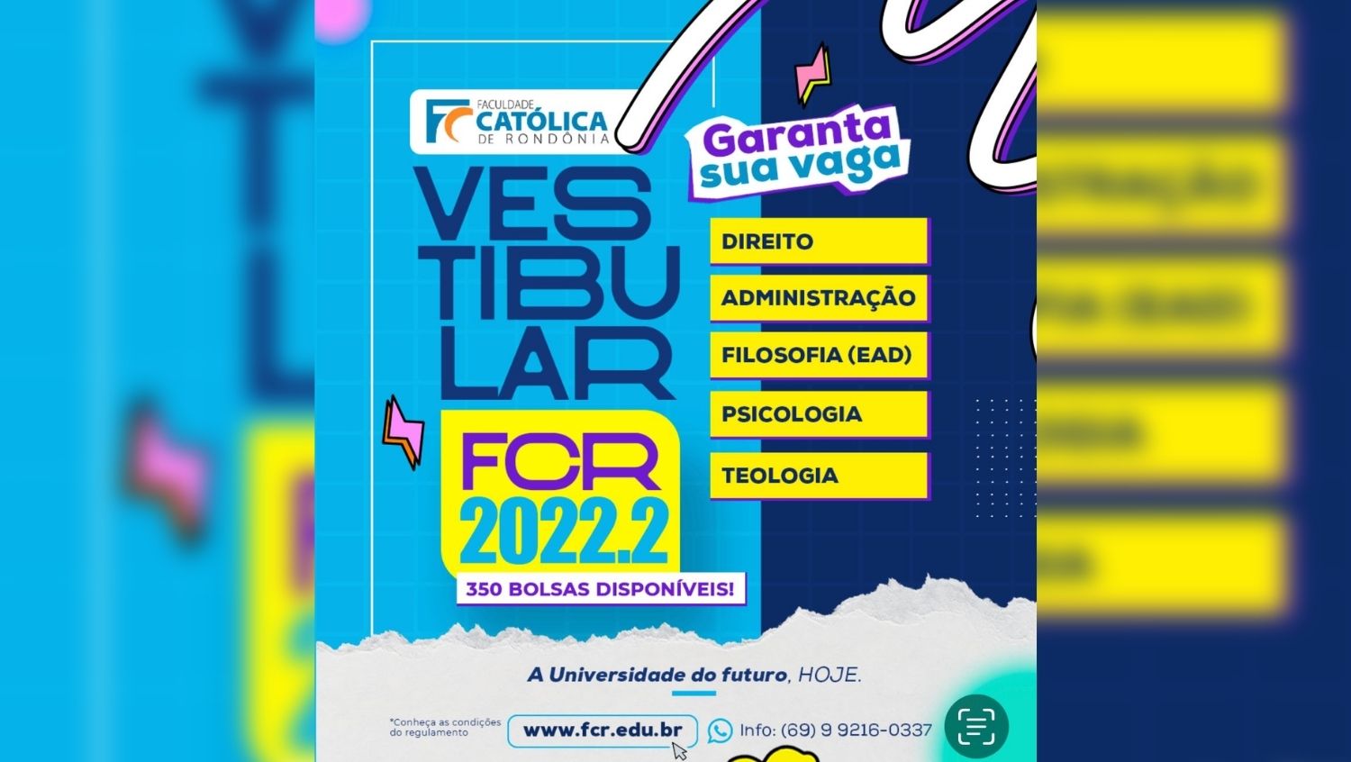 ENSINO SUPERIOR: Faculdade Católica abre Vestibular 2022.2 com a oferta de 350 bolsas de estudo