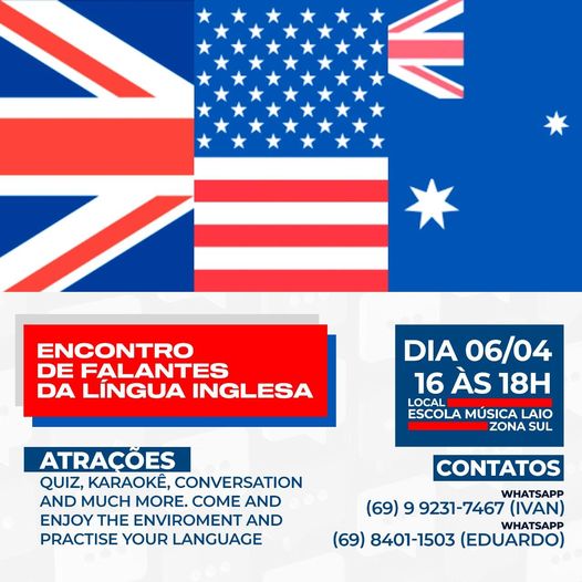 YES: Encontro pretende reunir falantes da língua Inglesa no dia 06 de abril
