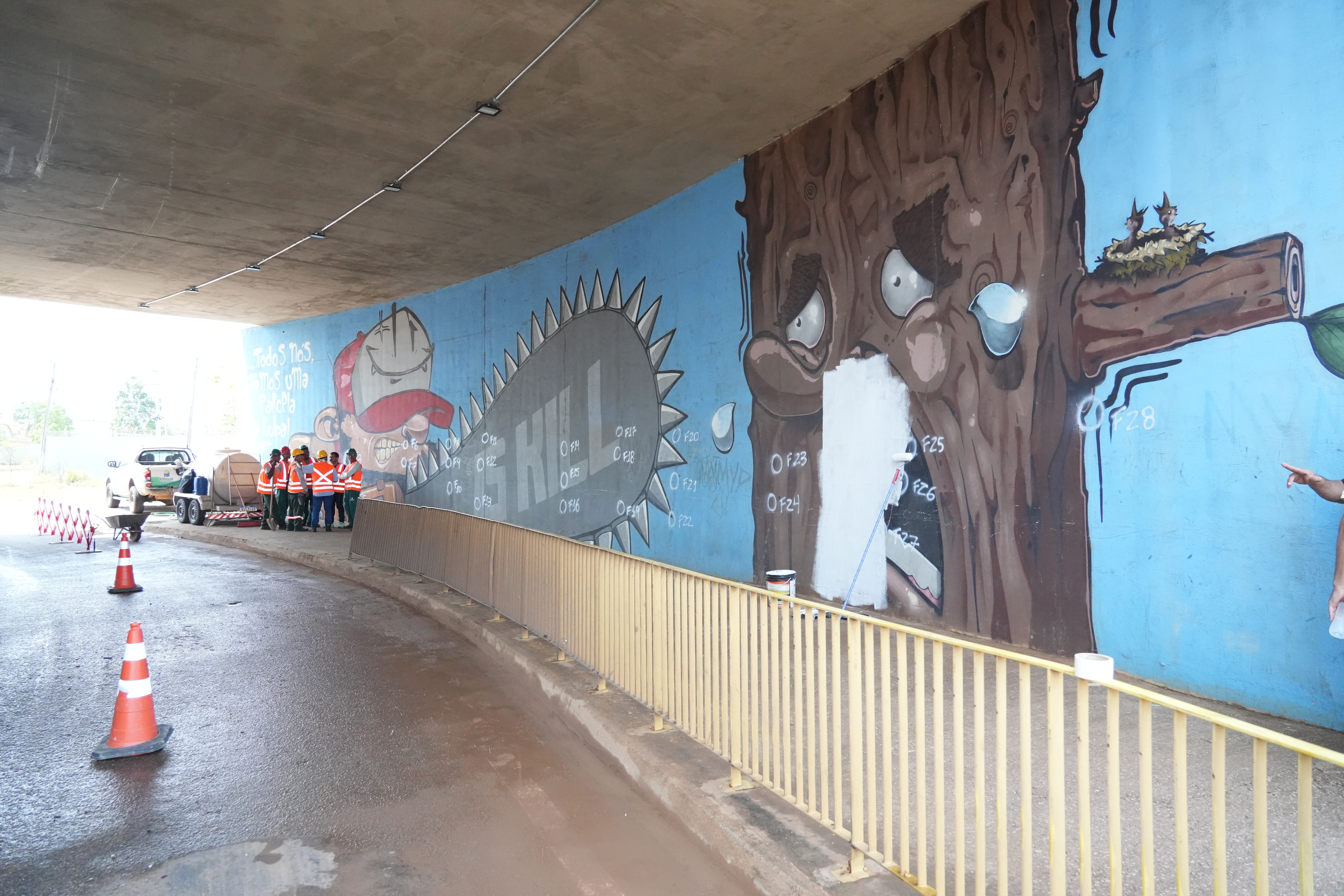 REVITALIZAÇÃO: Prefeitura revitaliza viadutos de Porto Velho com cores, arte e paisagismo
