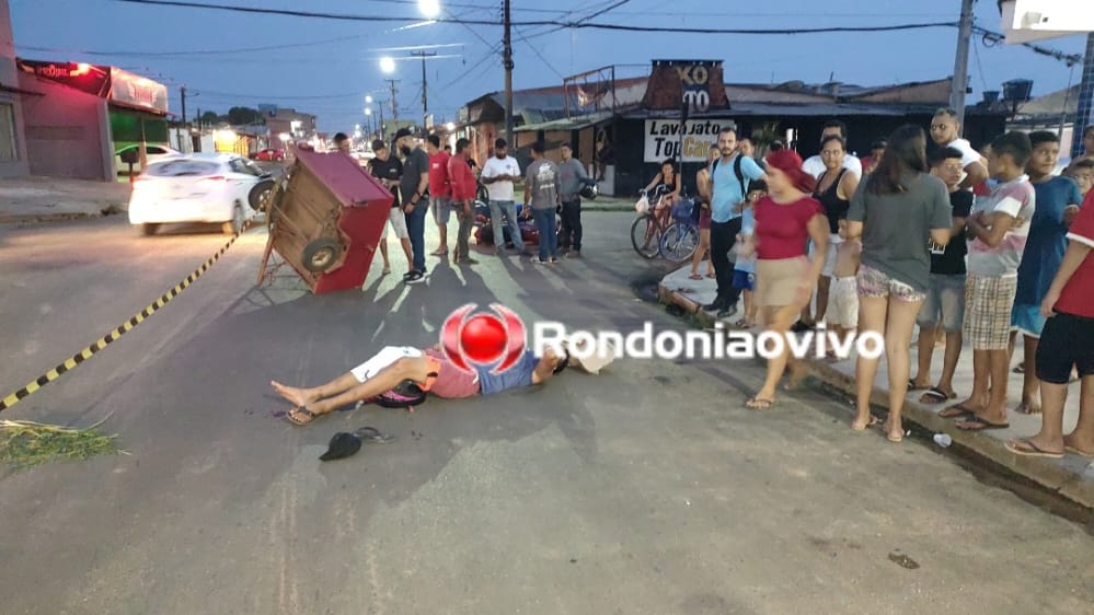 VÍDEO: Motociclista sofre grave fratura exposta na perna em acidente