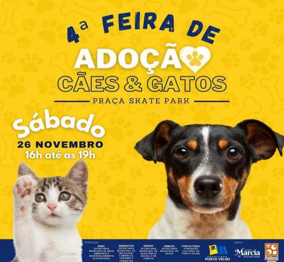 É HOJE: 4ª feira de adoção ocorre neste sábado com apoio da Márcia Socorristas