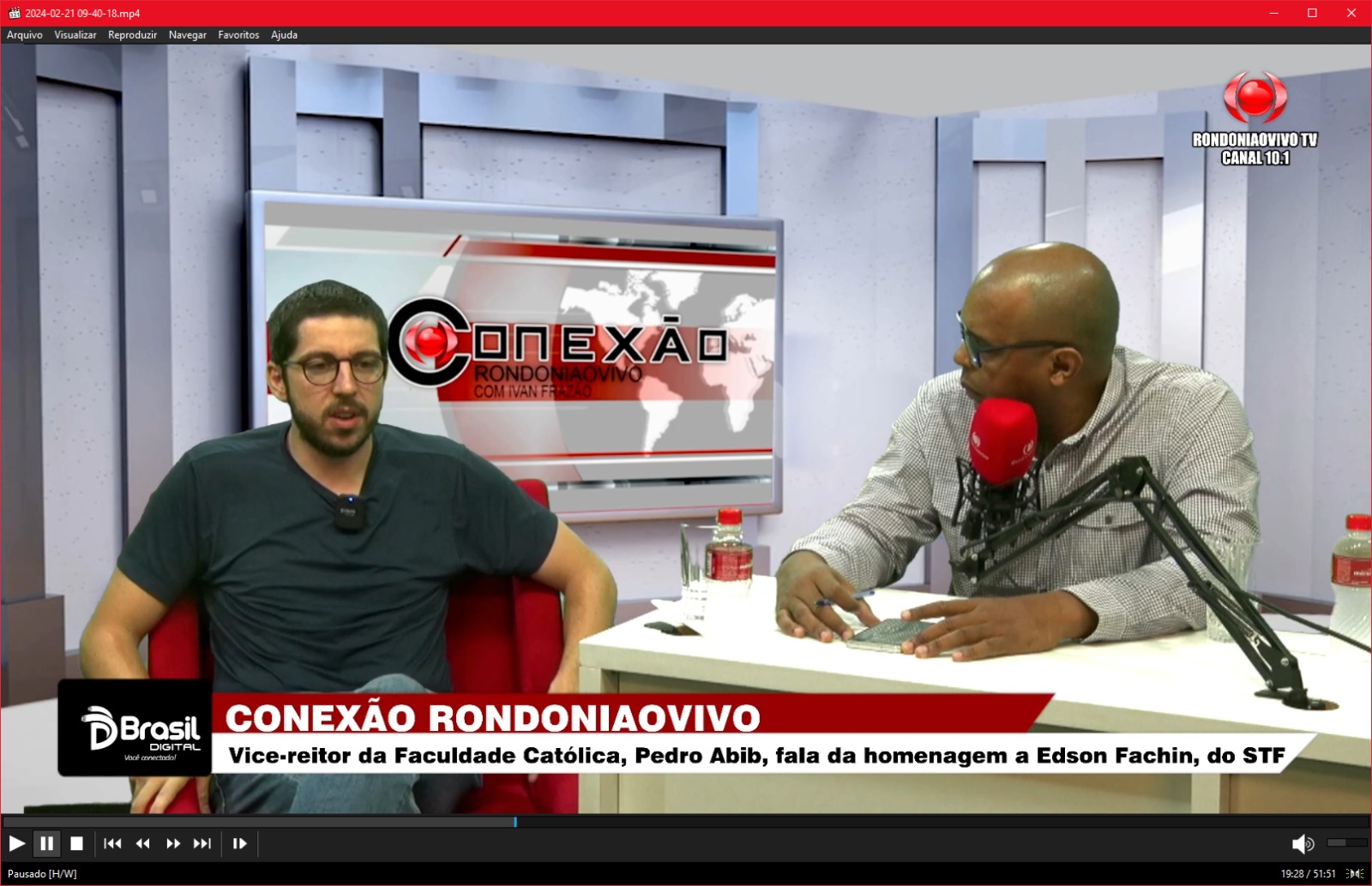 CONEXÃO RONDONIAOVIVO:   Pedro Abib, da Faculdade Católica, fala da vinda de Edson Fachin(STF) a RO