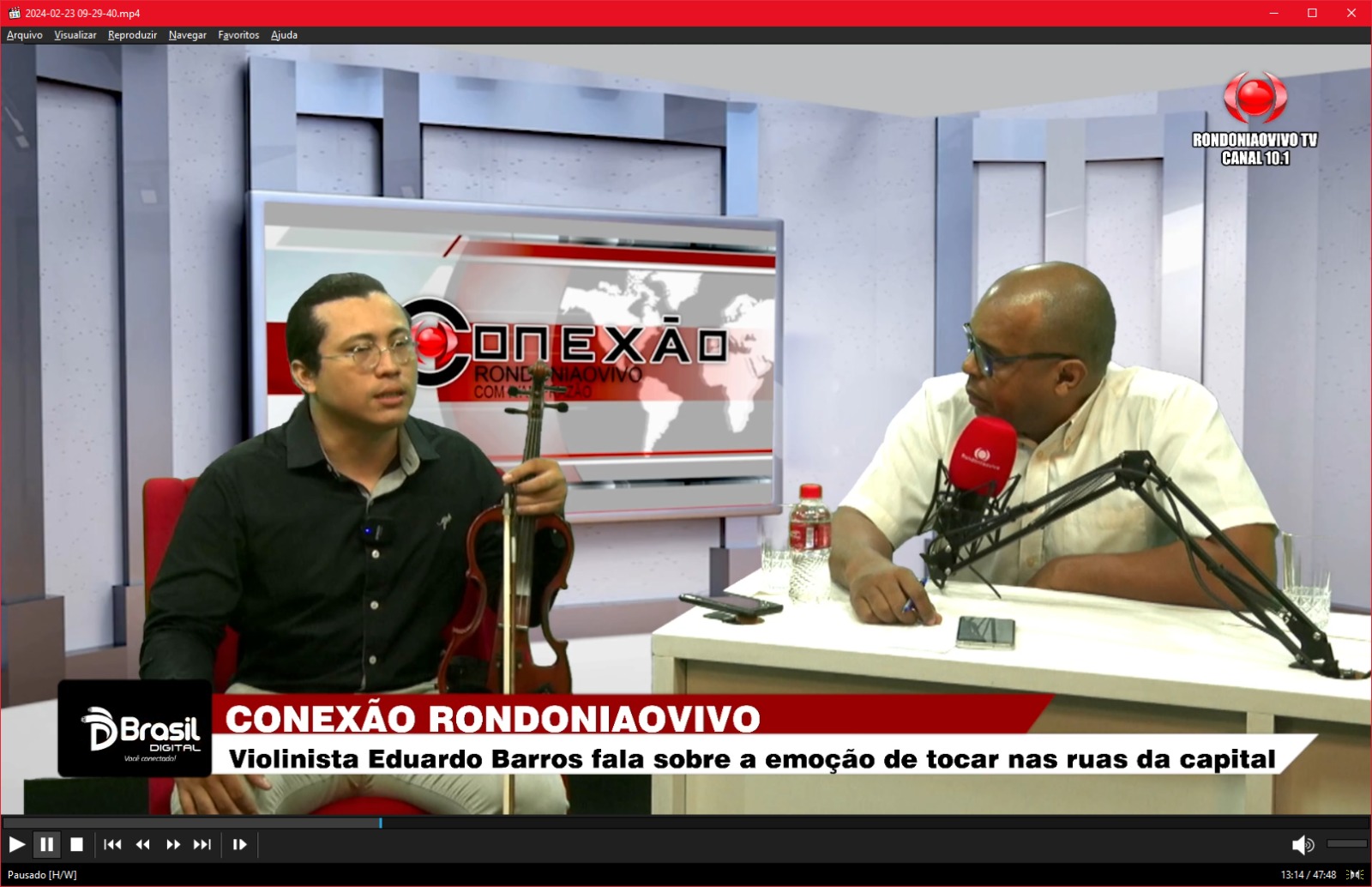 CONEXÃO RONDONIAOVIVO:   Violinista Eduardo Barros fala sobre a emoção de tocar nas ruas da capital