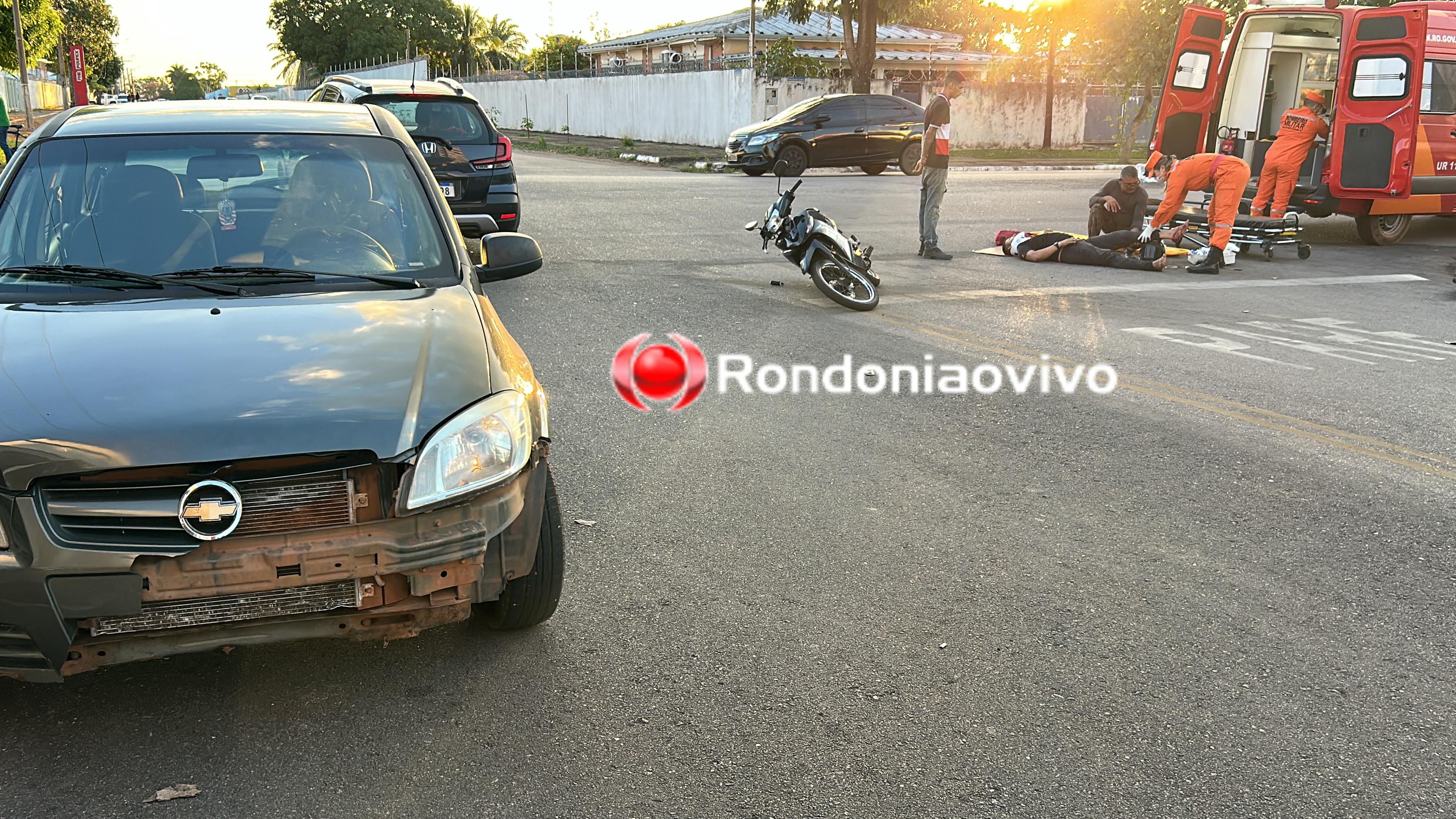 VÍDEO: Motociclista sofre grave lesão após acidente no Centro