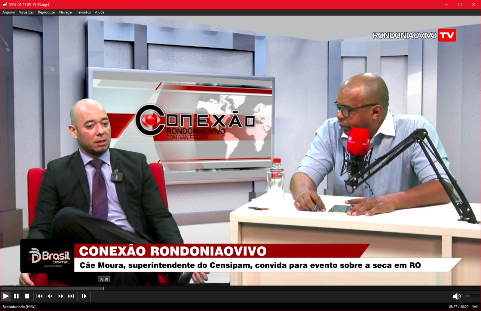 CONEXÃO RONDONIAOVIVO:  Câe Moura, superintendente do Censipam, convida para evento sobre a seca em RO