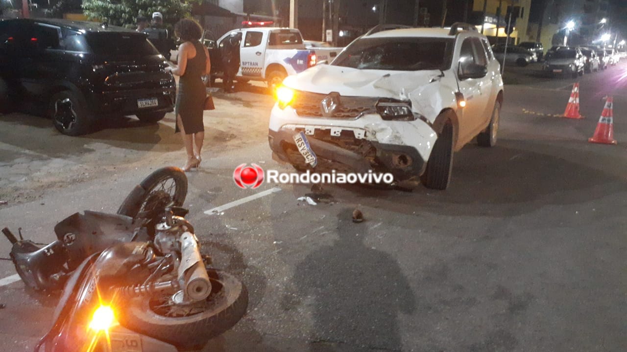 NA DOM PEDRO II: Motorista de Duster avança cruzamento e causa grave acidente com motoboy 