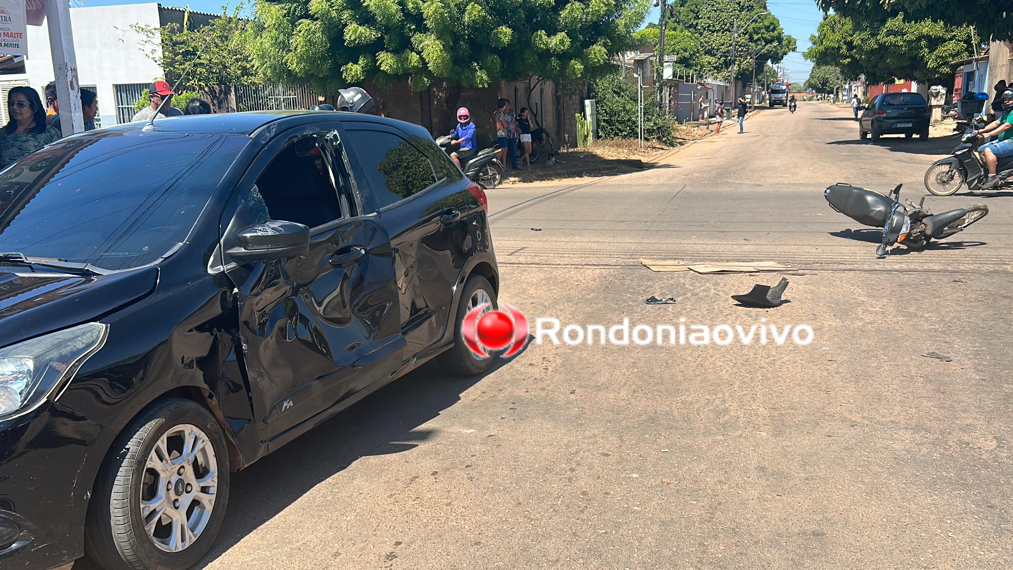 DESMAIOU: Motociclista fica seriamente ferido após mulher avançar preferencial