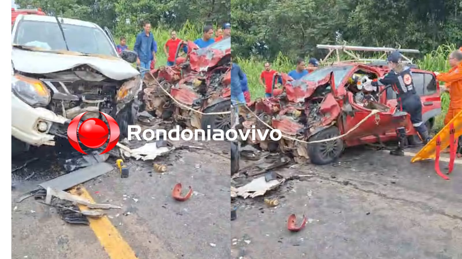 VÍDEO: Duas pessoas ficam presas nas ferragens em grave acidente na BR-364