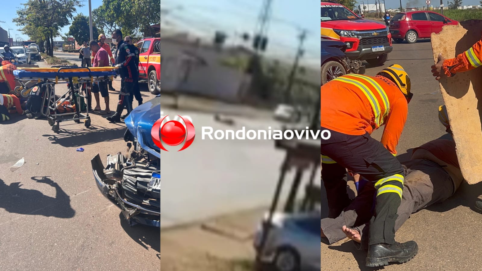 NA GUAPORÉ: Vídeo mostra acidente que deixou motociclista desacordado