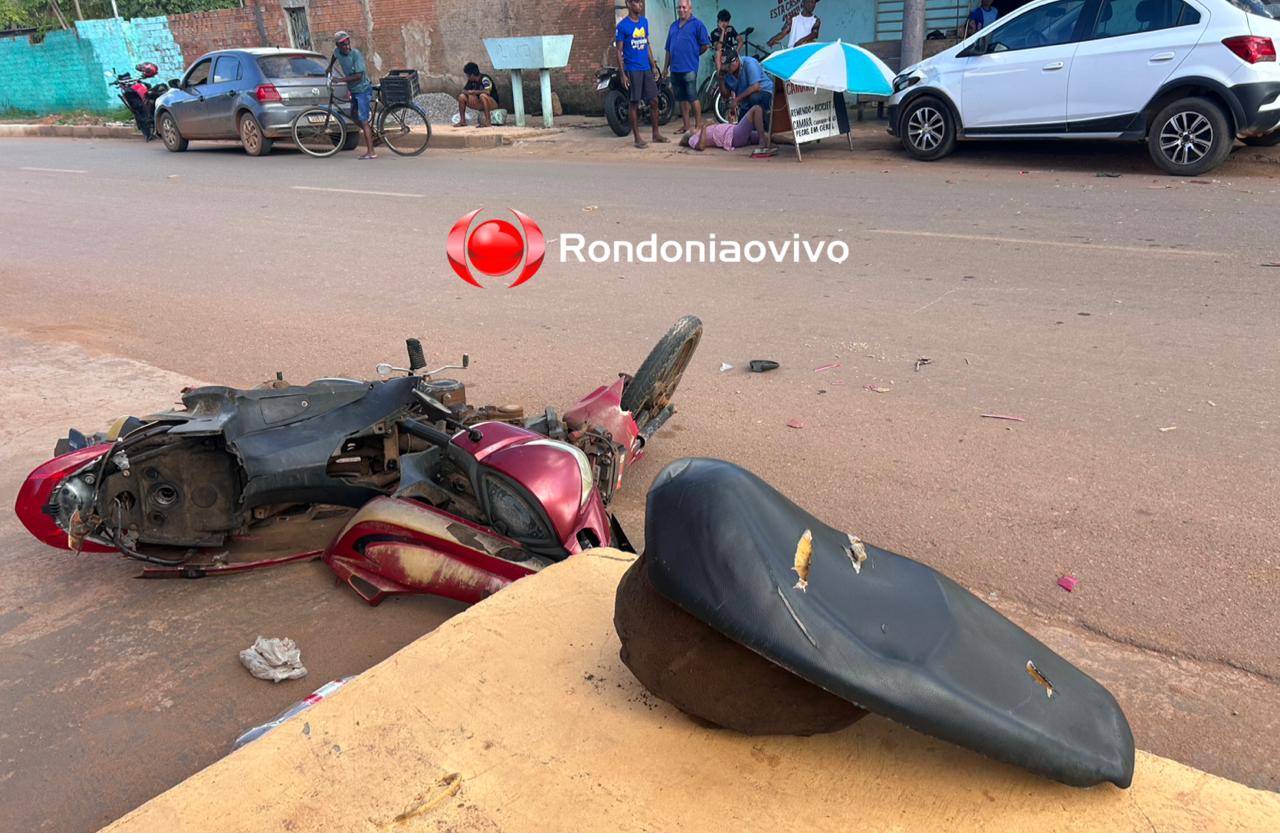 VÍDEO: Idosa de moto sofre grave atropelamento após avançar preferencial