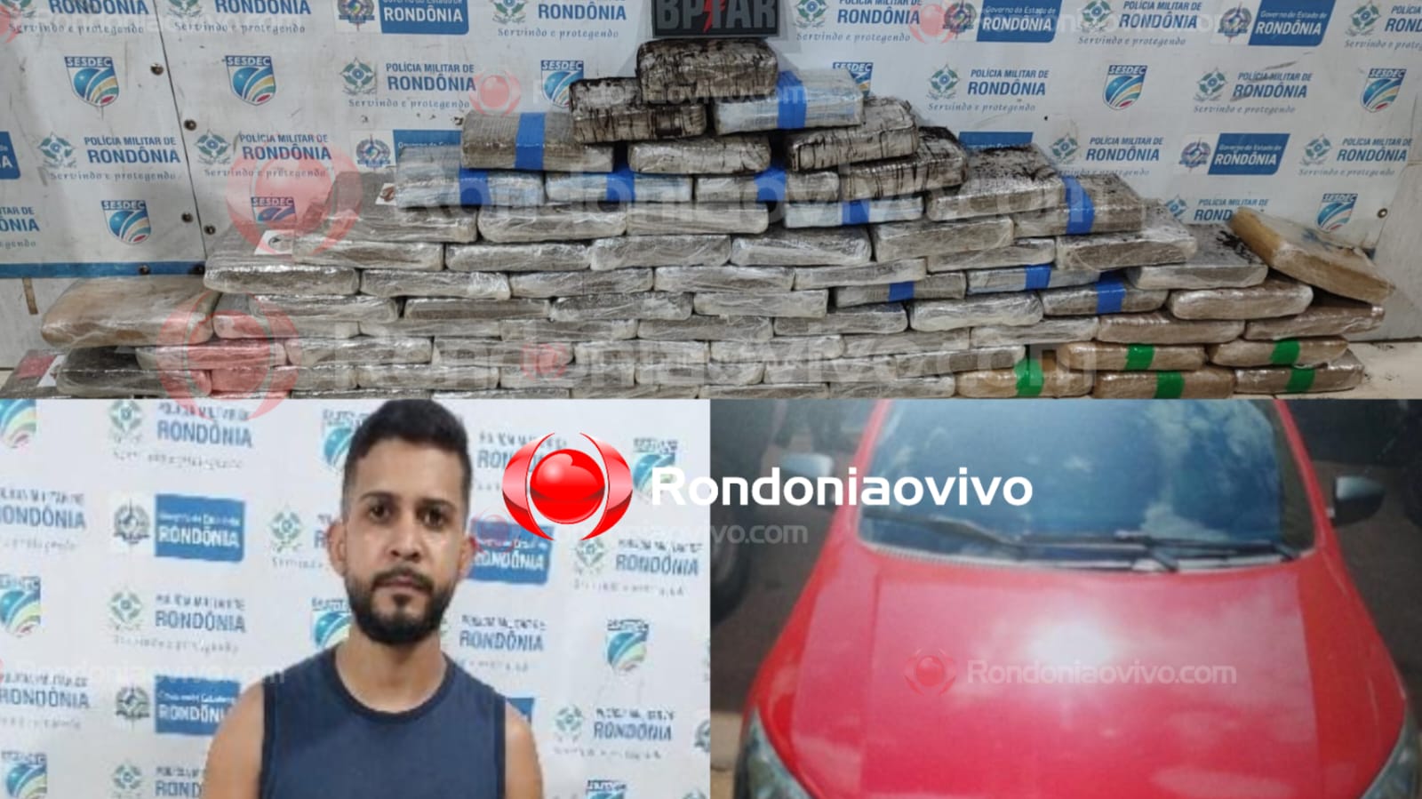75 KG DE DROGA: Motorista de app estava indo fazer entrega e tentou fugir do BPTAR