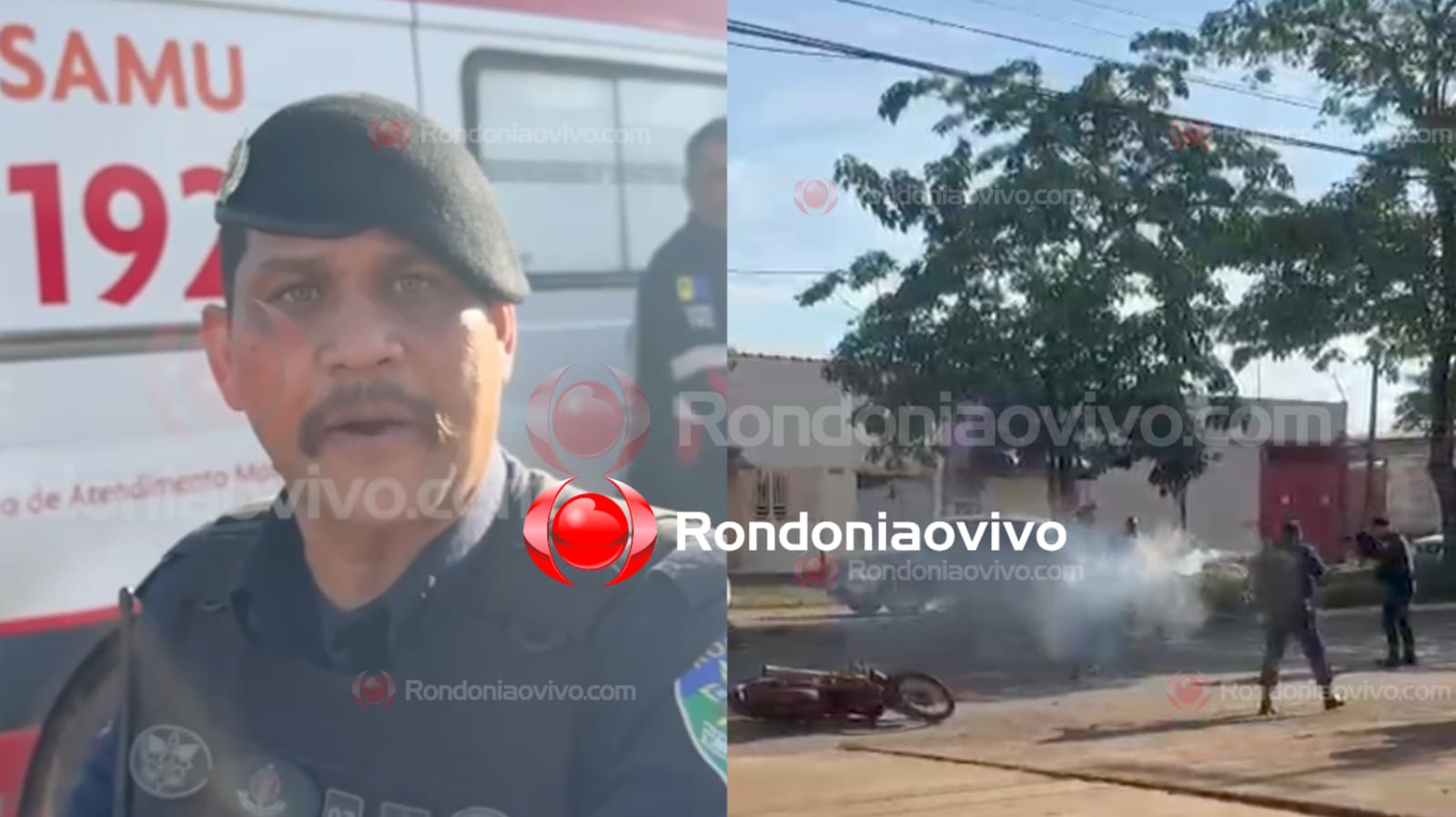BALA DE BORRACHA: Sargento Ralciclei conversa com o Rondoniaovivo após conter homem alterado