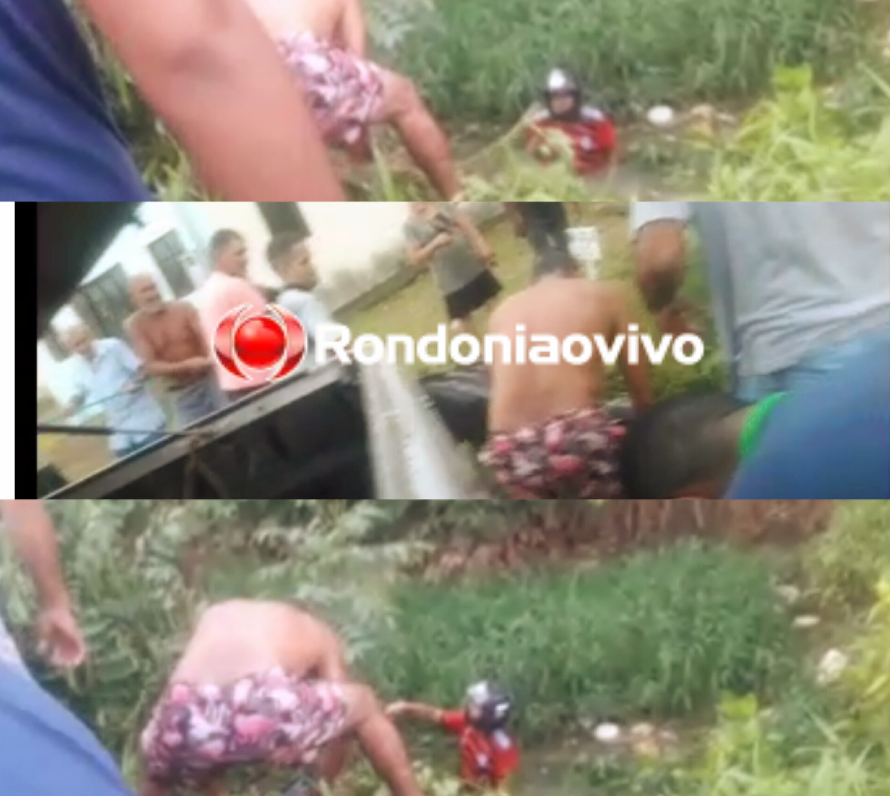 NA CURVA: Motociclista passa direto e cai em córrego na capital - VÍDEO 