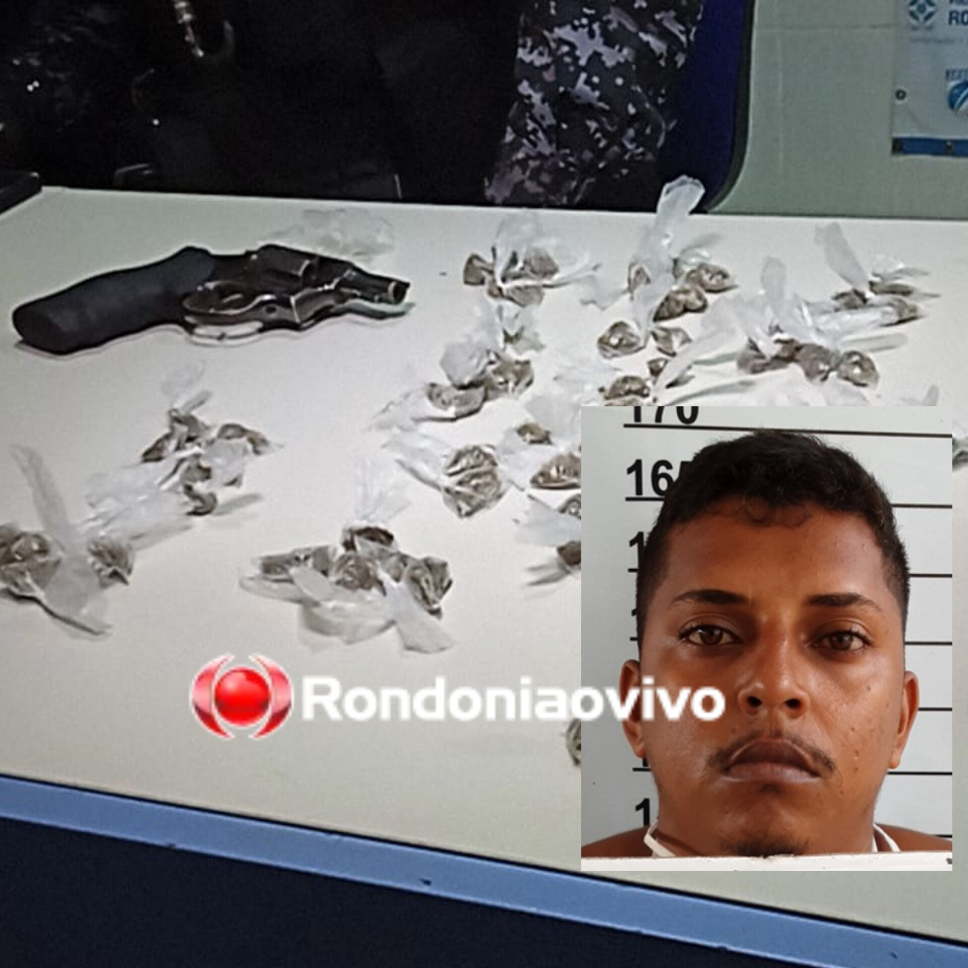 CRISTAL DA CALAMA: Apenado traficante tenta fugir, mas é preso com arma e drogas 