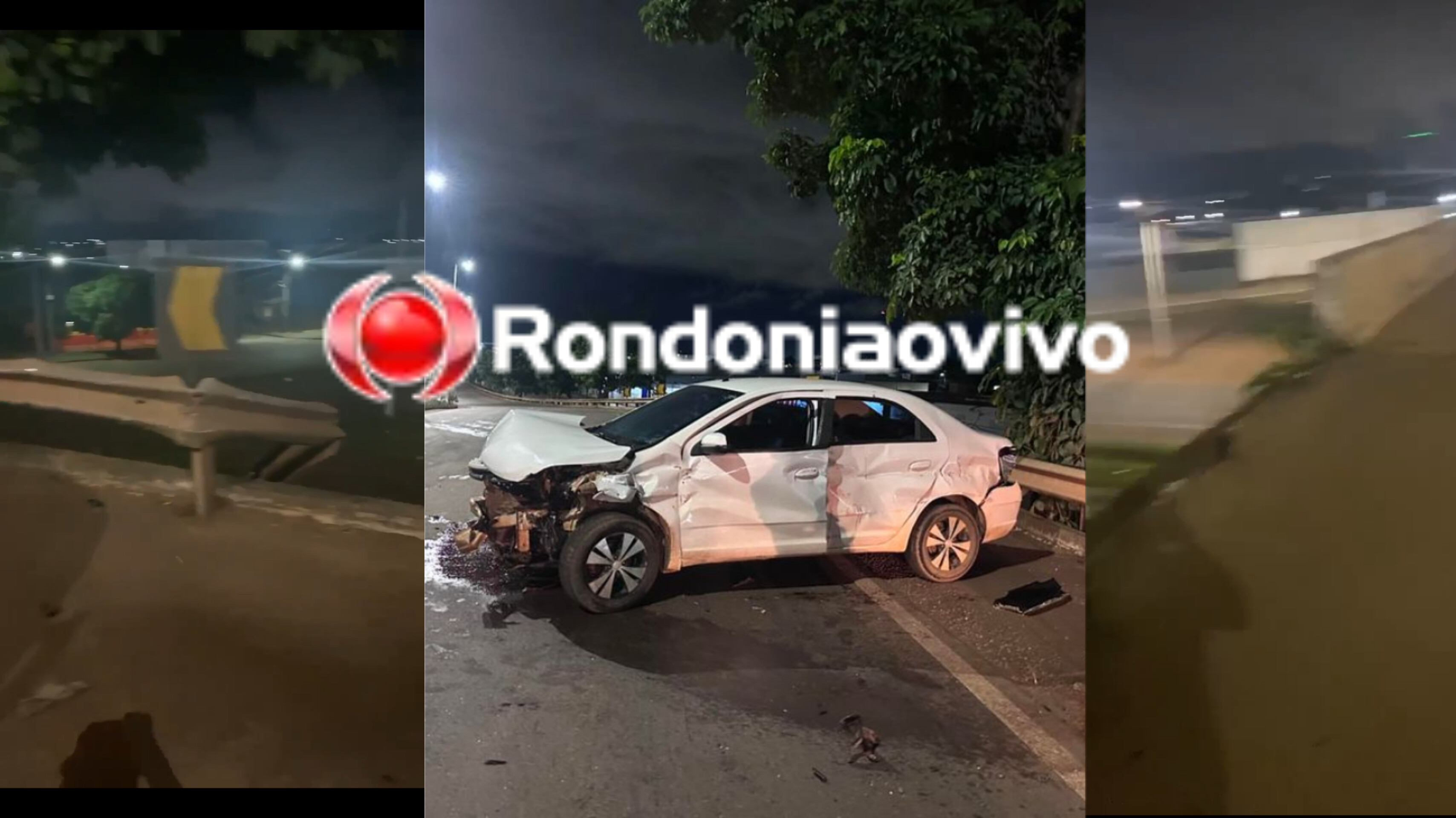 POR POUCO: Carro desgovernado quase despenca do viaduto do Trevo do Roque 