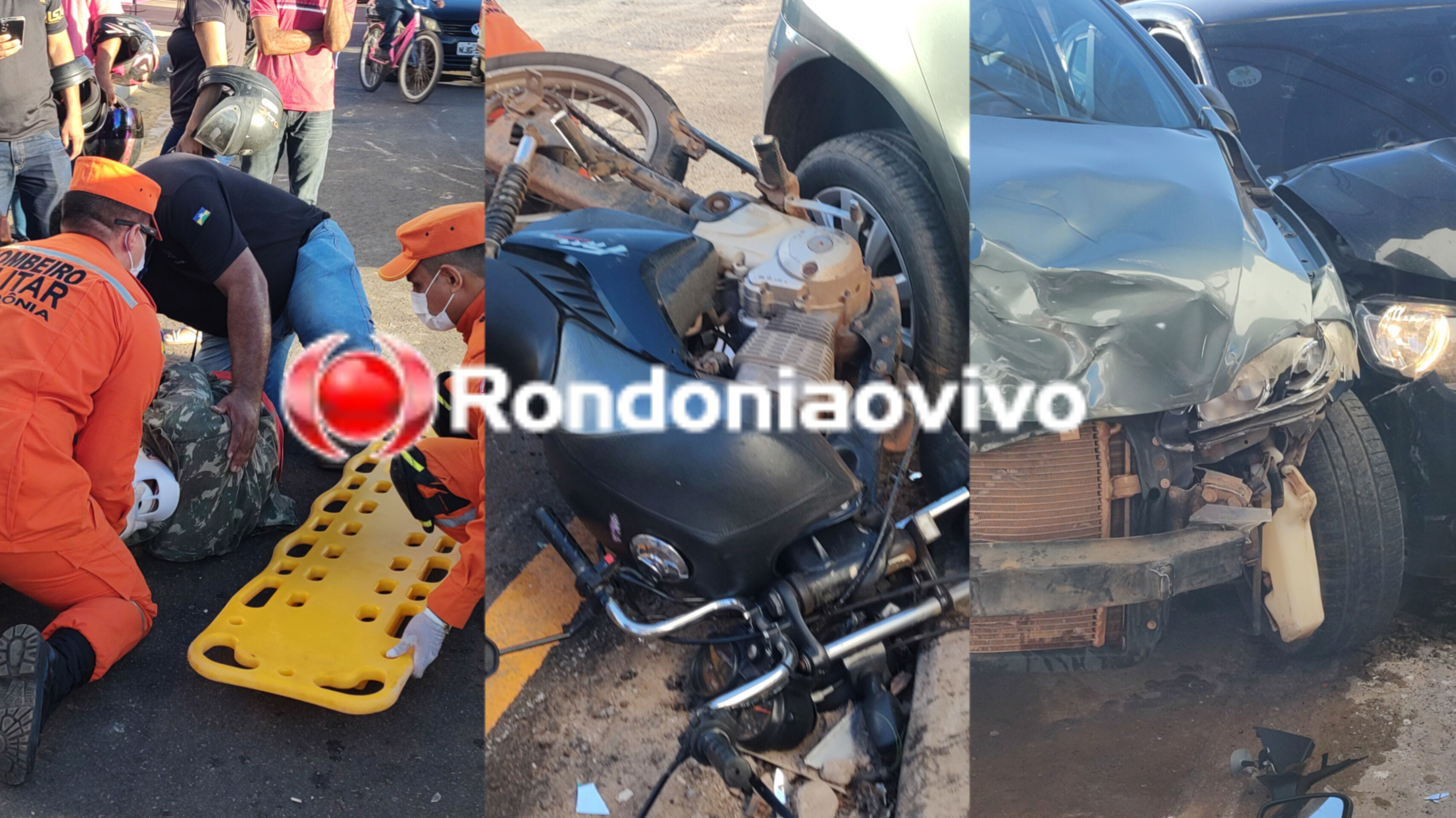 GRAVE: Colisão envolvendo três veículos deixa motociclista, criança e mulher feridos 