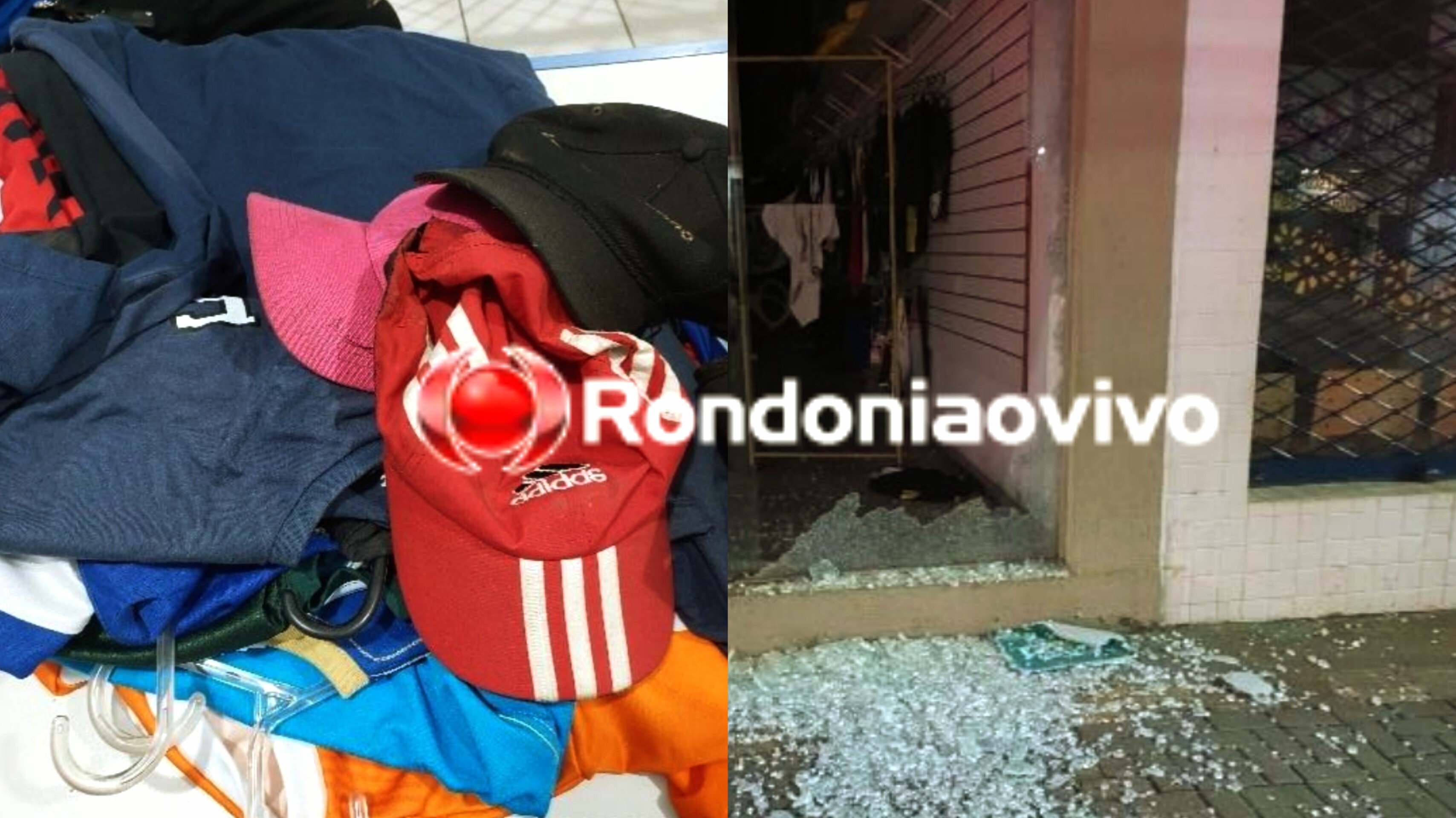NA 7 DE SETEMBRO: Ladrão quebra blindex de loja e furta várias camisetas e bonés 