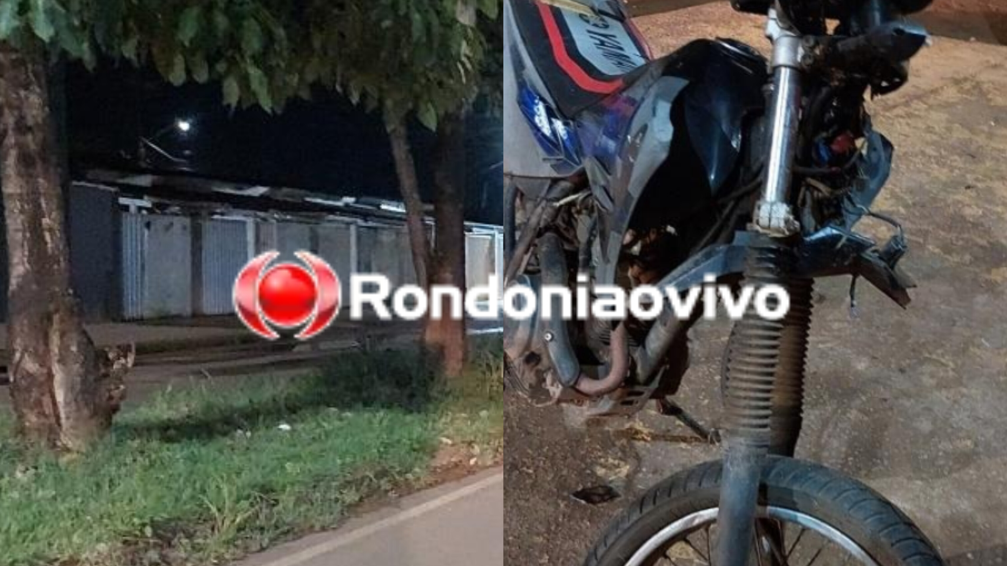 PERDEU O CONTROLE: Motociclista fica em estado gravíssimo ao bater contra árvore na Mamoré 