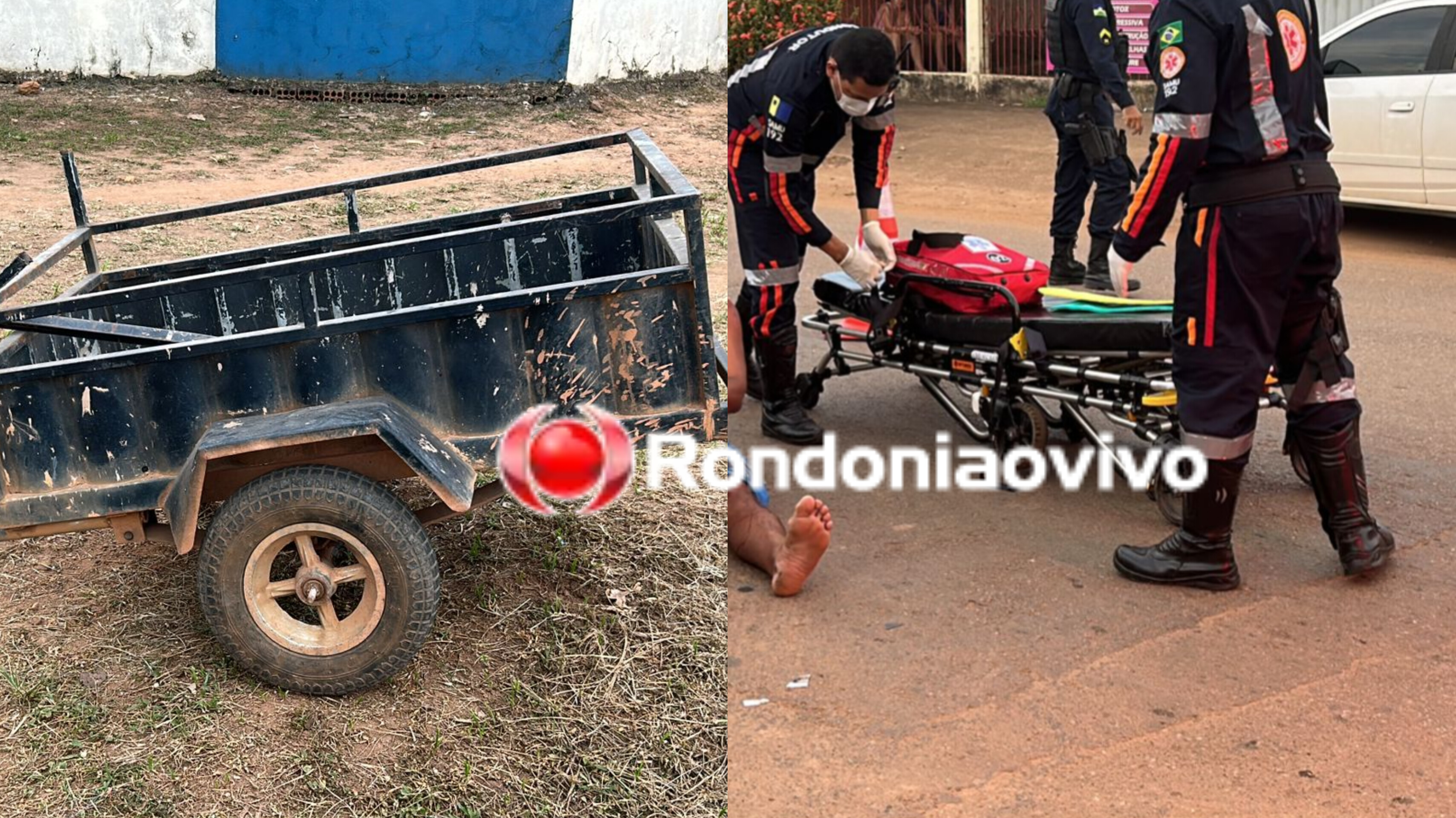 VÍDEO: Reboque de moto se solta e atinge motociclista em frente de escola 