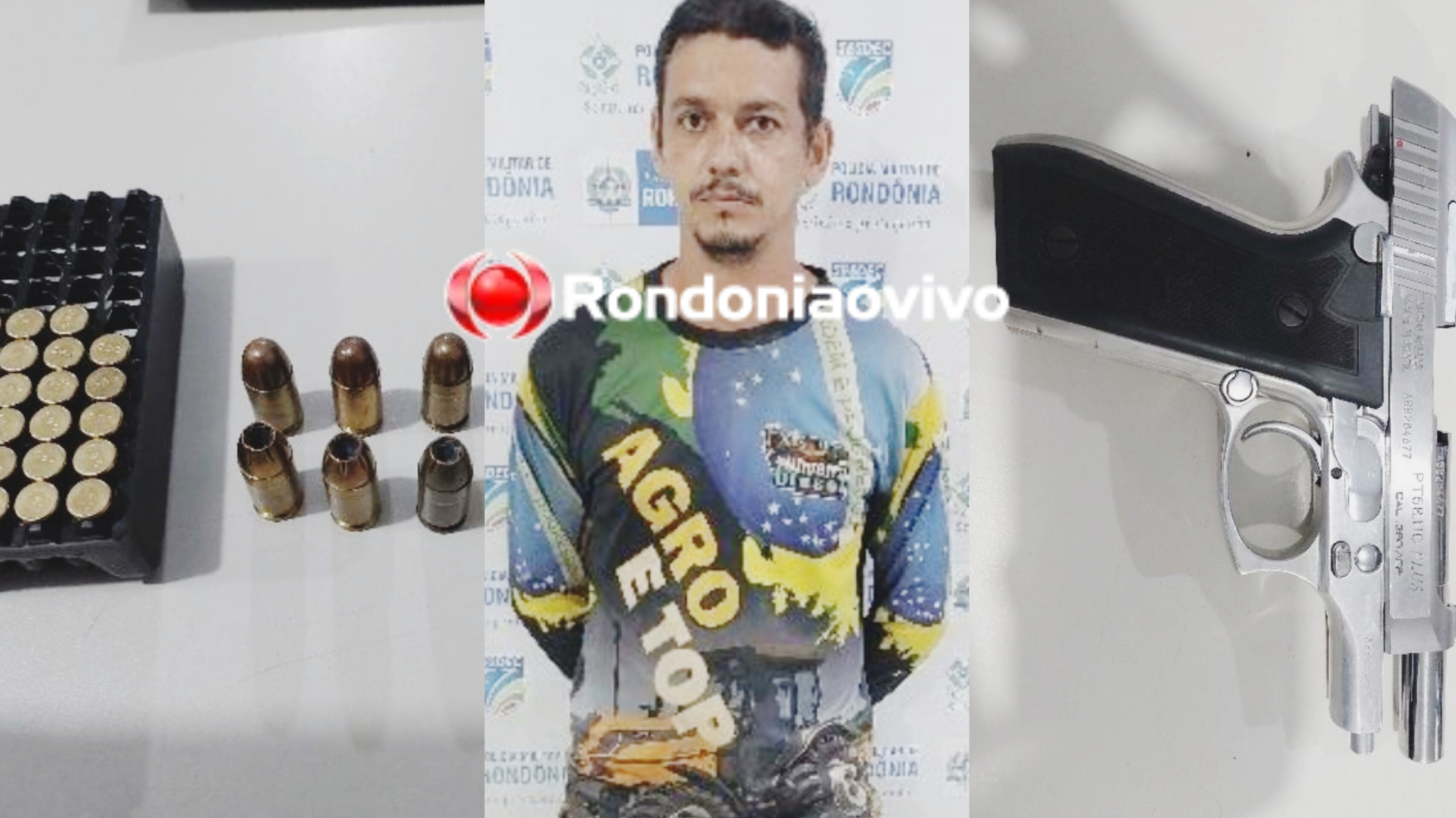 MULHER ENTREGOU: Foragido avança com carro na frente da PM e é preso com pistola roubada 