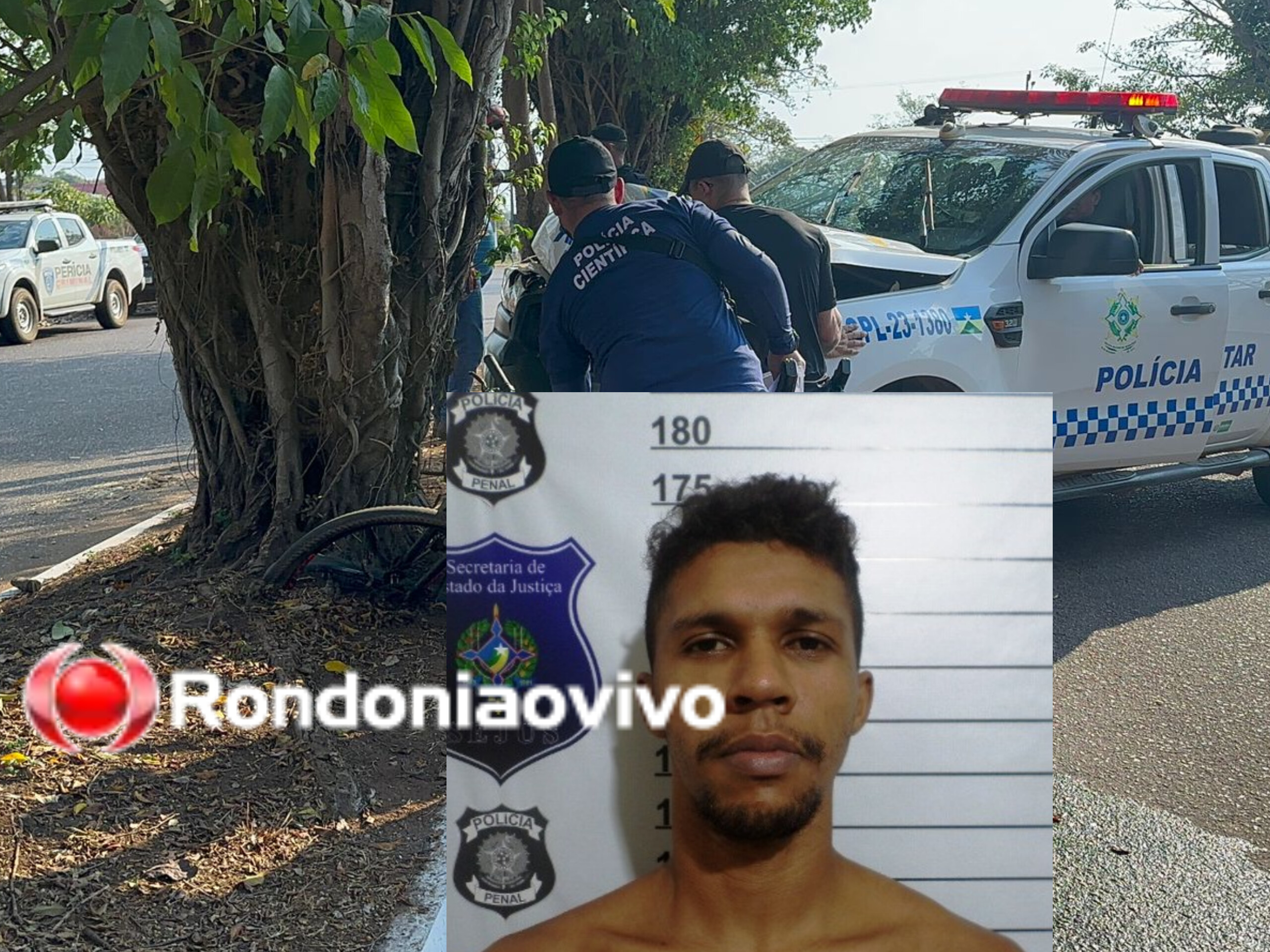 IDENTIFICADO: Apenado é preso ao tentar roubar mulher e causar acidente com viatura da PM 