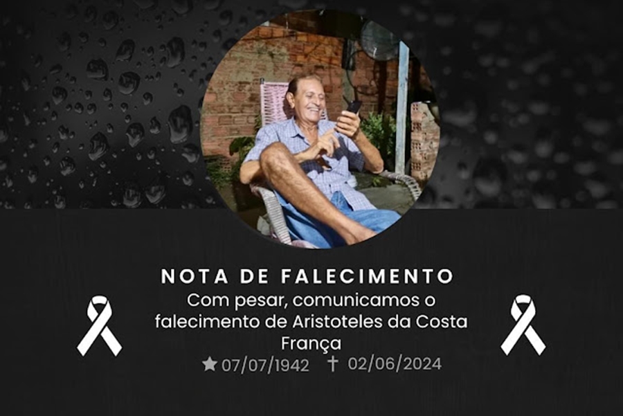 NOTA DE PESAR: Morre Aristoteles da Costa França, pai de 29 filhos