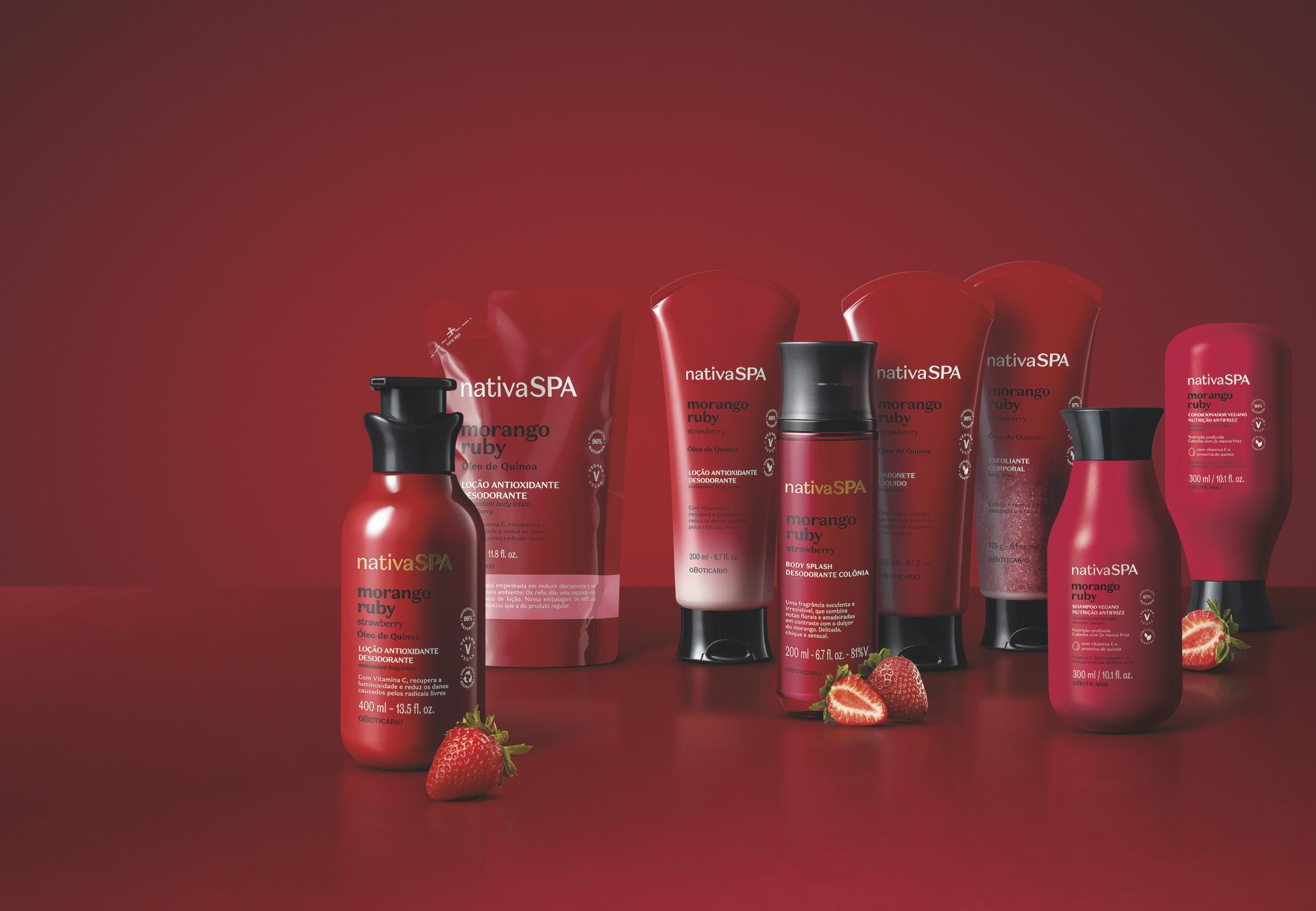 SOFISTICAÇÃO: Nativa SPA Morango Ruby é a nova linha do Boticário com morango e vitamina C