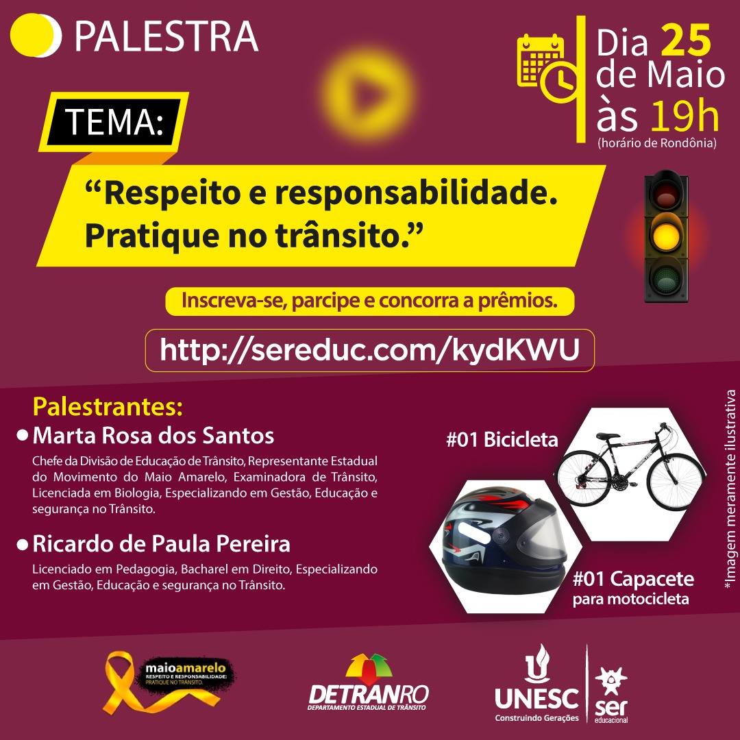 Maio Amarelo: Unesc Rondônia promove palestra voltada à segurança no trânsito