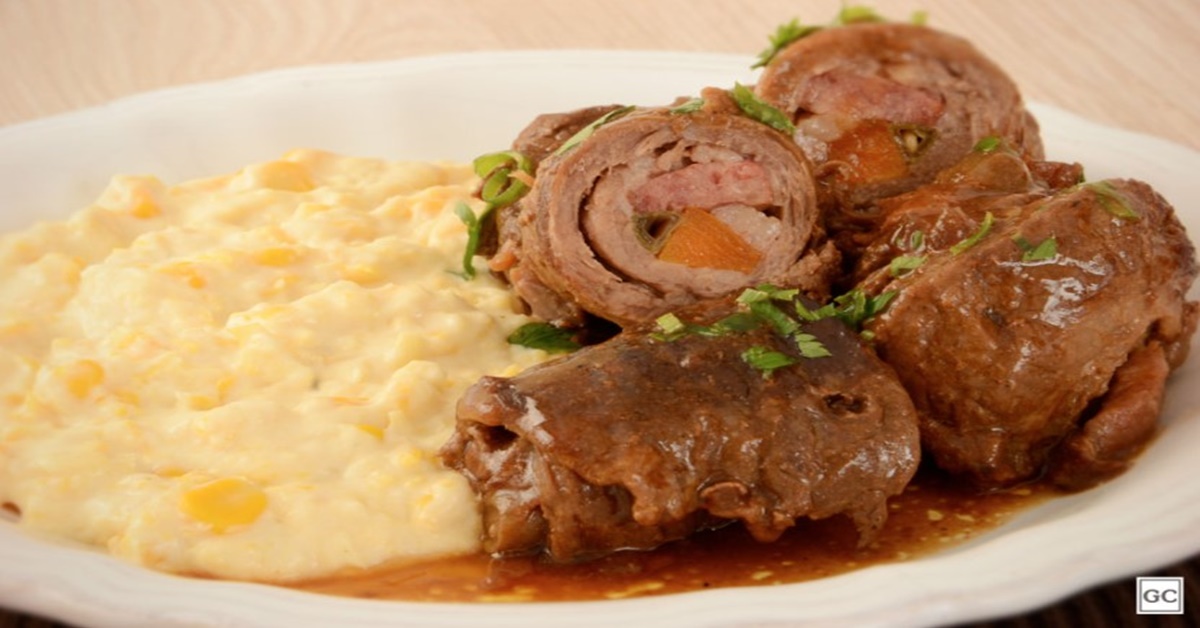 COZINHA: Receita de bife rolê com creme de milho