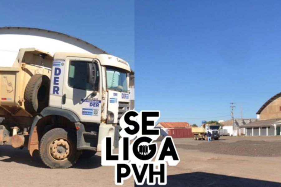 USO PÚBLICO: Caçamba do DER em igreja levanta questionamentos em Porto Velho