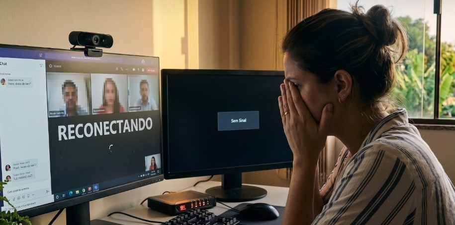 CONECTIVIDADE: Reunião cair no meio da fala já é motivo de demissão? 