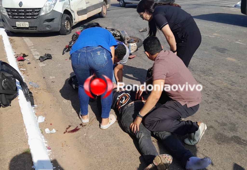FRATURA EXPOSTA: Motoboy se envolve em grave acidente na Jorge Teixeira