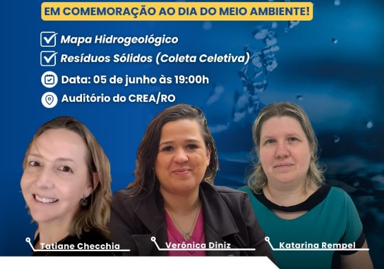 CREA-RO: Palestra sobre crise hídrica e soluções sustentáveis para drenagem urbana