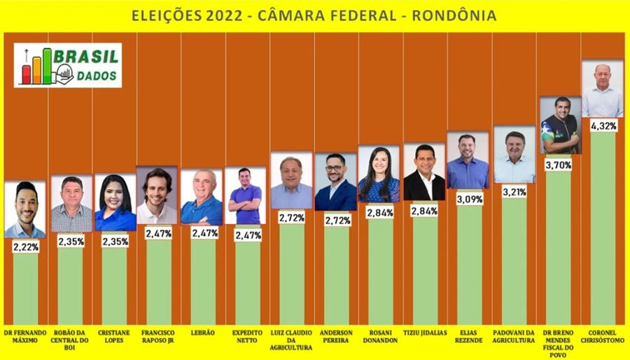 NÚMEROS: Pesquisa mostra como estão as intenções de voto para Deputado Federal em RO