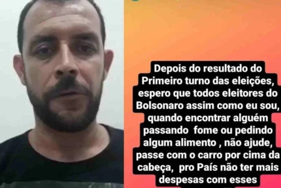 ÓDIO: Após eleição, jogador pede que bolsonaristas atropelem quem passa fome