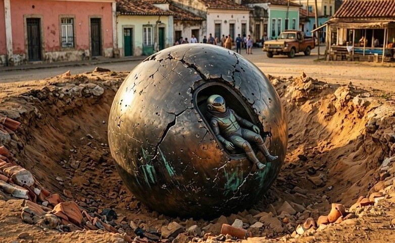 DISCO VOADOR: Será que o OVNI com astronauta morto caiu no Brasil? 