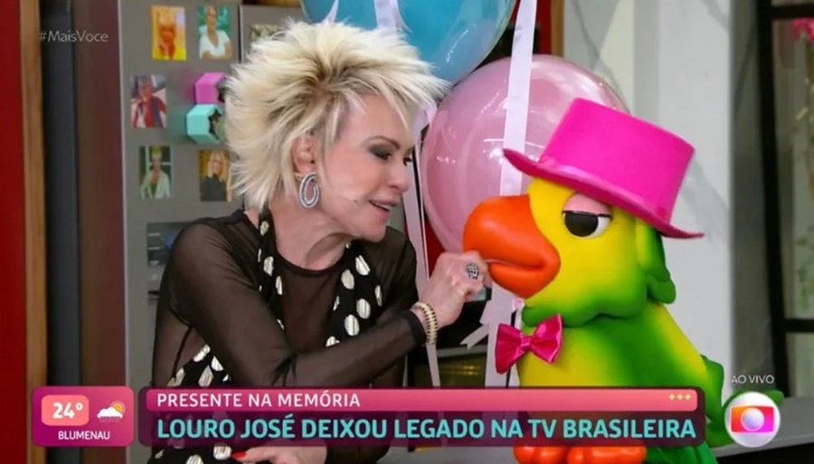 HOMENAGEM: Ana Maria Braga chora com lembranças de Louro José nos 23 anos do 'Mais Você'
