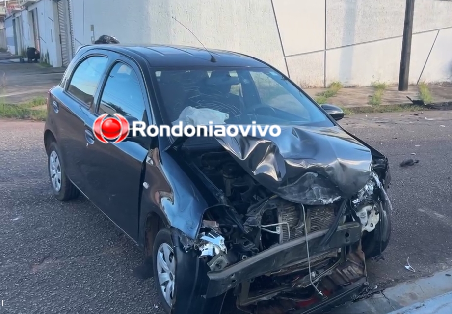 VEJA VÍDEO: Mulher sofre ferimentos após grave batida entre carros