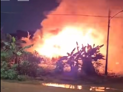 VÍDEO: Residência é atingida por incêndio no bairro Caetano na noite desta segunda