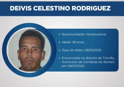 AJUDE: IML procura familiares de homem encontrado morto em Candeias do Jamari