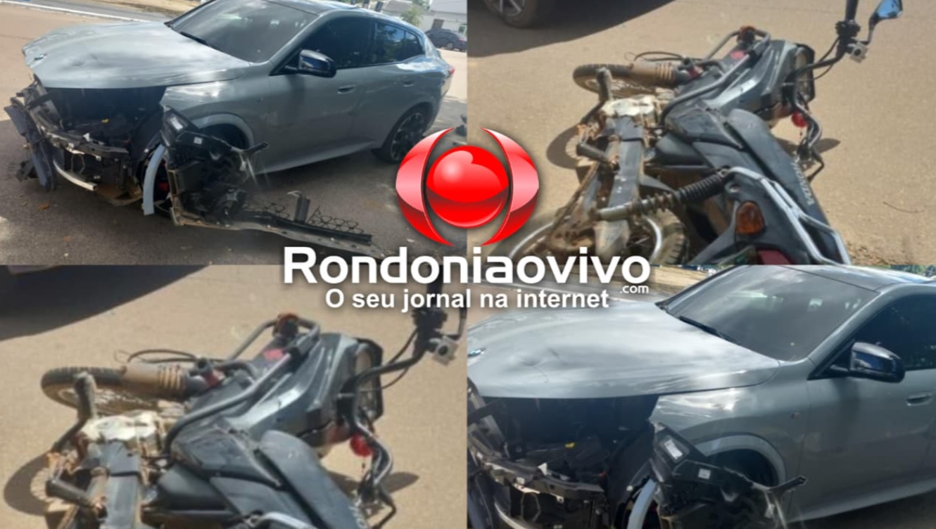 GRAVE: Motorista de BMW avança preferencial e deixa motociclista desacordada