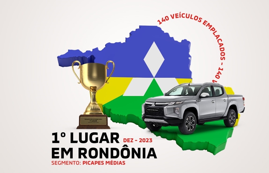 LIDERANÇA: Mitsubishi fecha em primeiro lugar em emplacamentos em RO