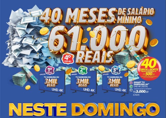 SORTEIO: Rondoncap com 40 meses de salário extra, 3 Super TVs e 40 Giros