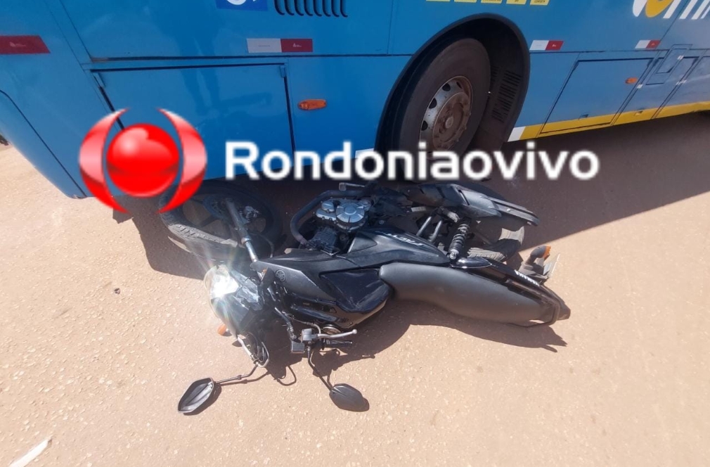 INVADIU: Acidente entre ônibus e moto deixa uma vítima na Avenida Caúla