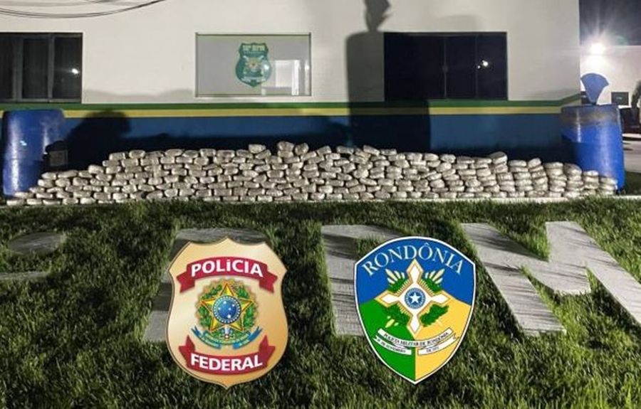 VÍDEO: Em ação conjunta PF e PM apreendem mais de 120 kg de droga em RO