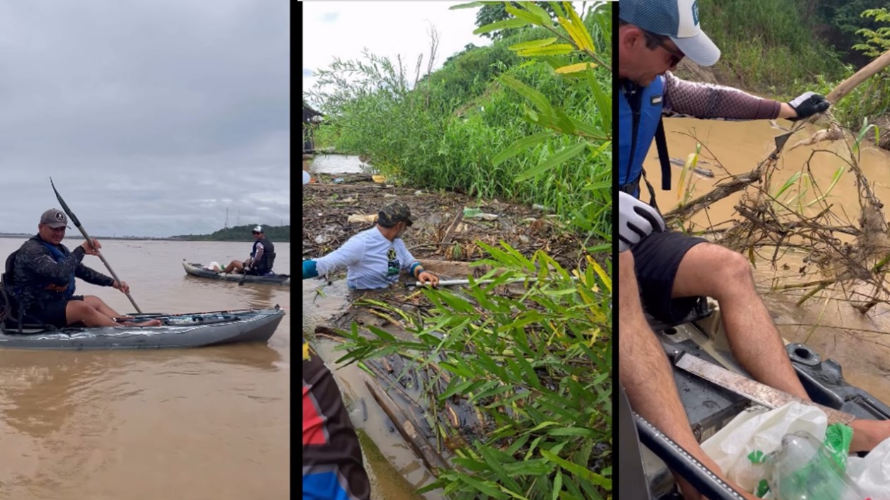 CAIAQUEIROS ALERTAM: Lixo descartado irregularmente em Porto Velho chega ao Rio Madeira