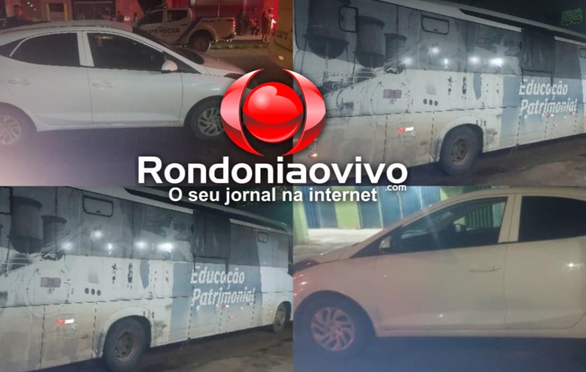 NO SEMÁFORO: Ônibus da Seduc colide com automóvel na zona Leste